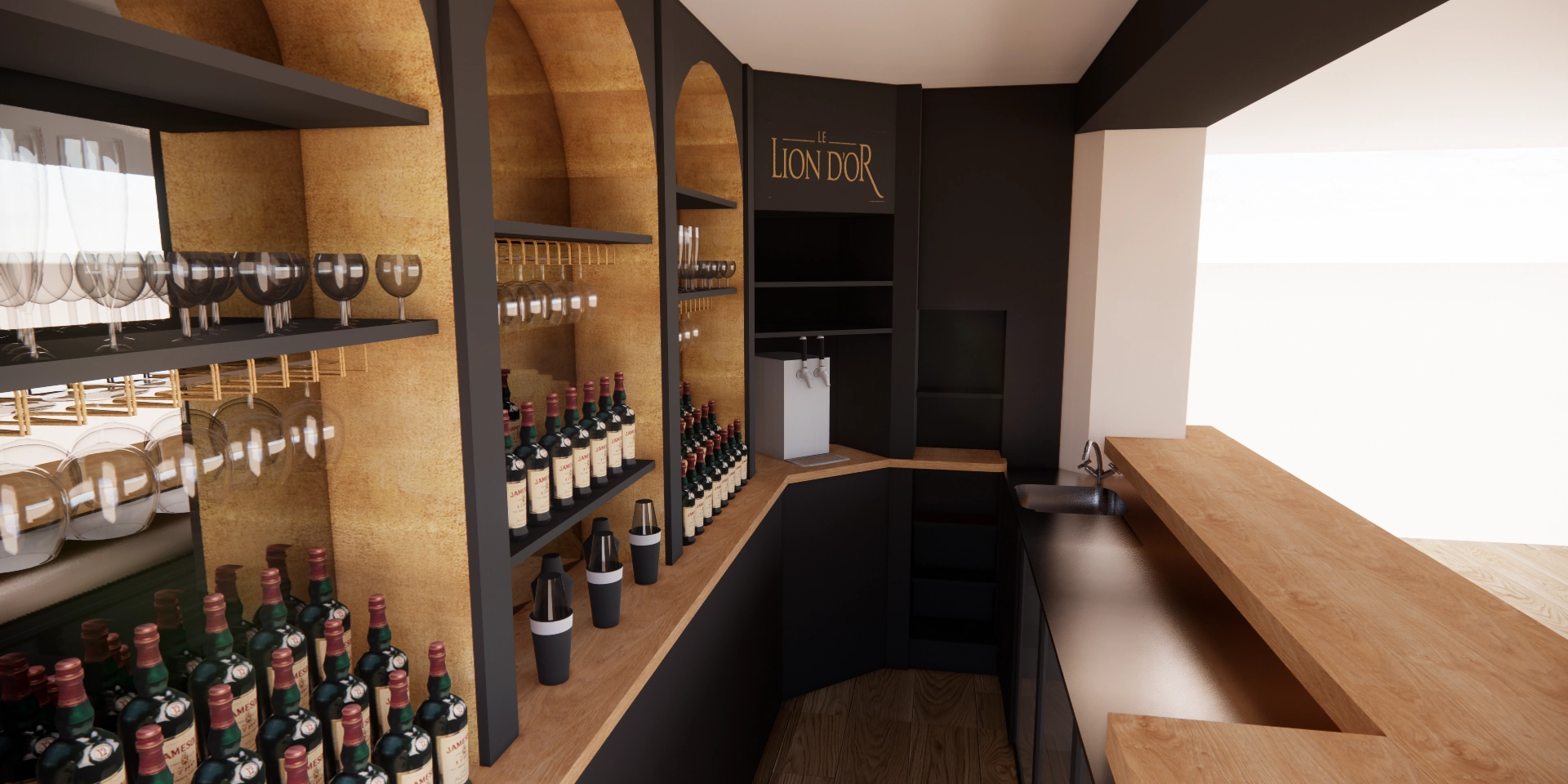 Restructuration du bar de l'hôtel le Lion d'Or à Bayeux - rénovation de bâtiment dans le Calvados Restructuration du bar de l'hôtel le Lion d'Or à Bayeux